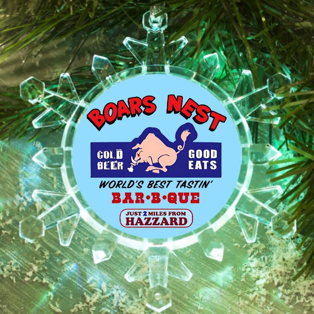 The Dukes Of Hazzard Boars Nest Snowflake Lit Holiday Christmas Tree Ornament